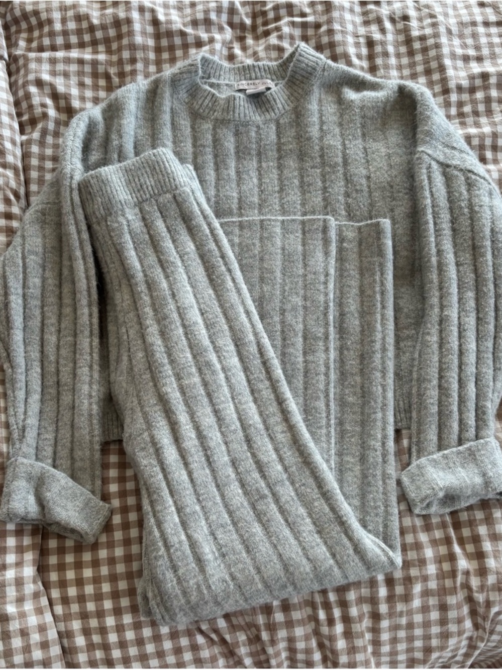 Sincerely Jules Men's Ribbed Crewneck Sweater - Light Gray